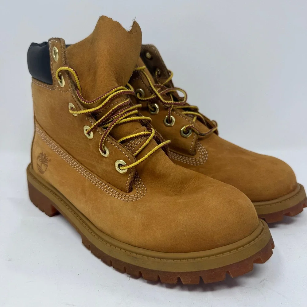 Timberland 6 Inch Premium Waterproof Wheat Nubuck Boots Junior Size 4M 12909